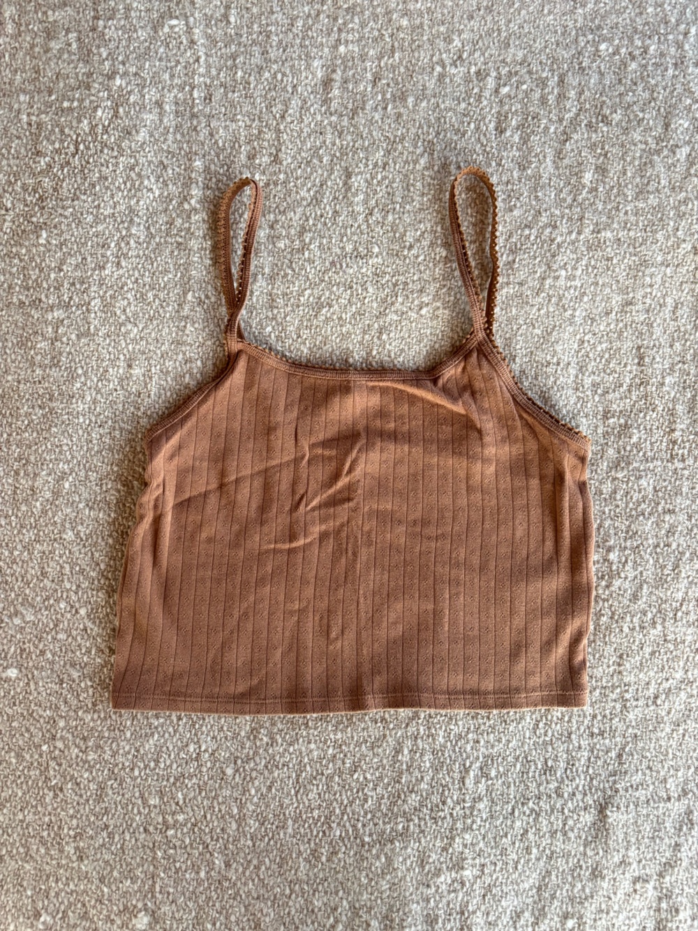 Cotton Pointelle Crop Top